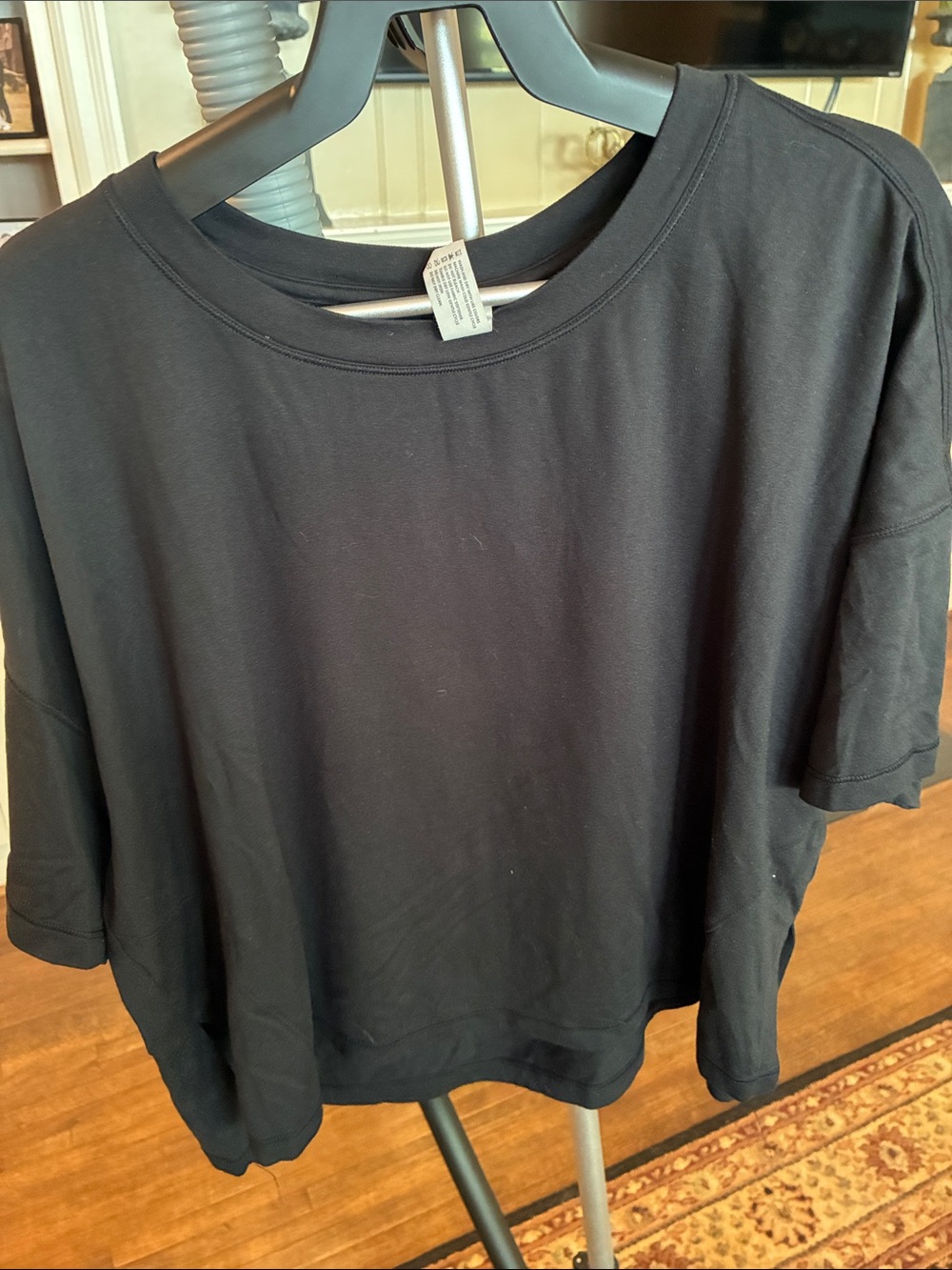 90 Degree By Reflex Black Boxy Short Sleeve Tee